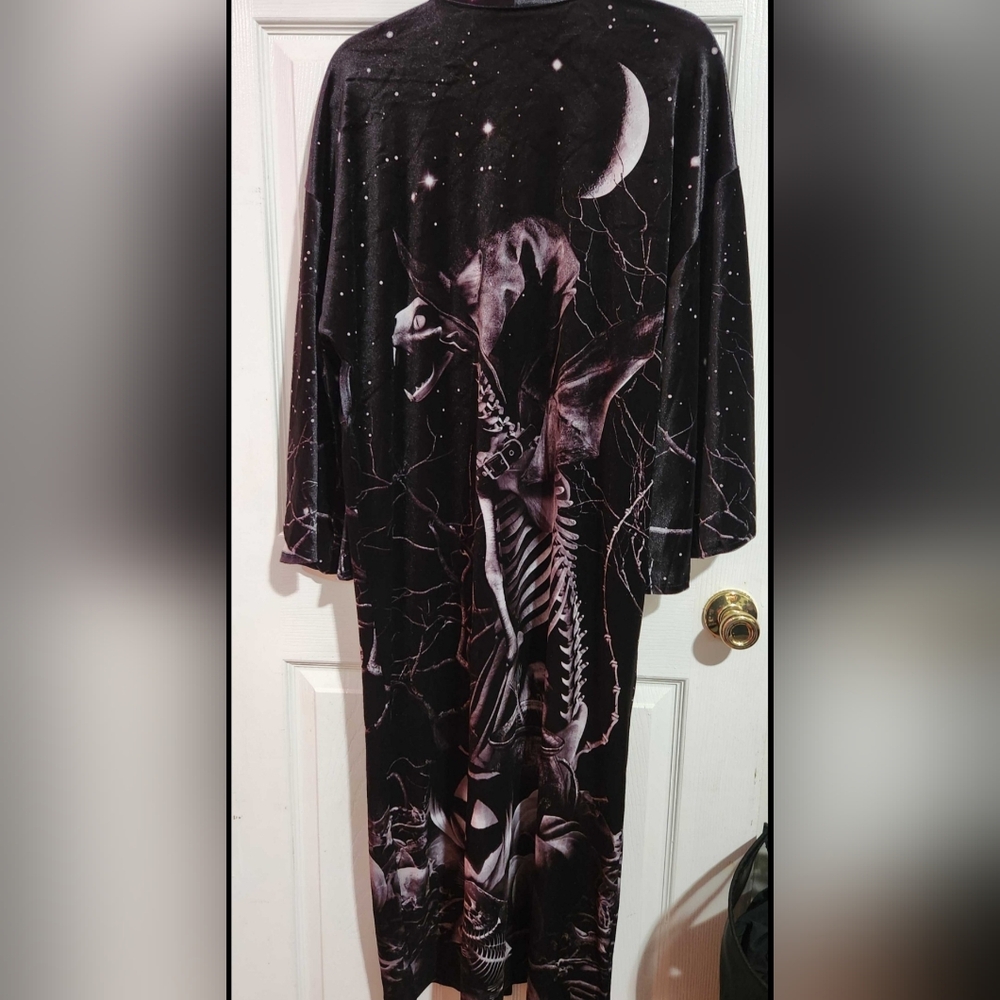 Blackmilk Magic Death Cat Velvet Swan Kimono NO TIE INCLUDED - Picture 3 of 6